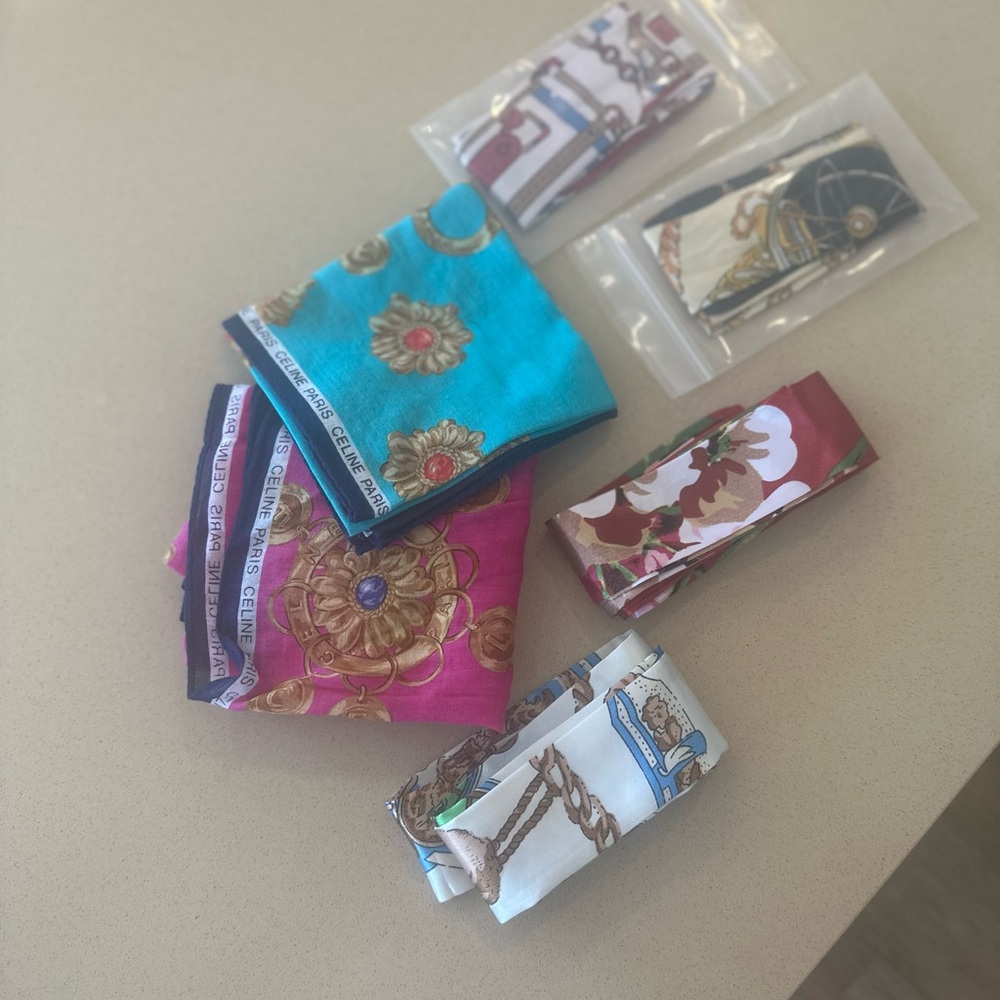 Celine Women's Pink and Blue Handkerchief Set - Picture 3 of 5